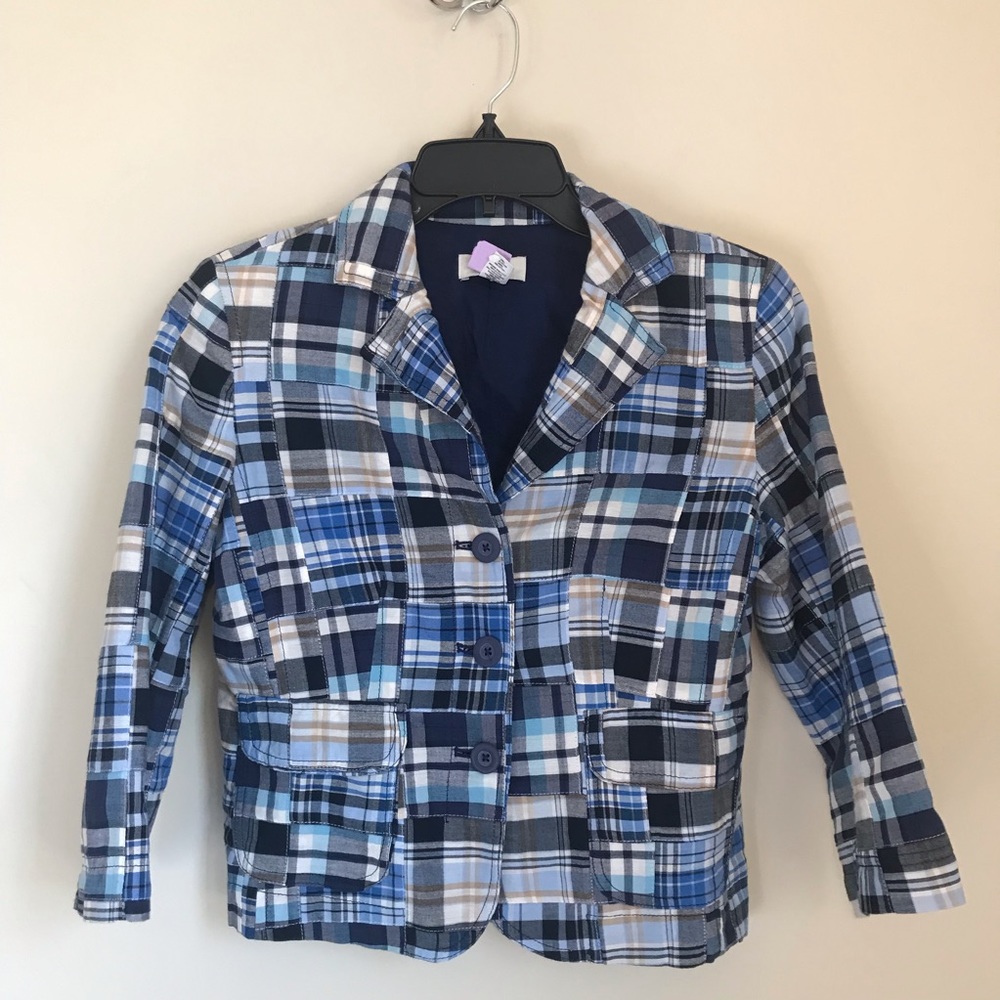BLUE PLAID ANN TAYLOR LOFT JACKET